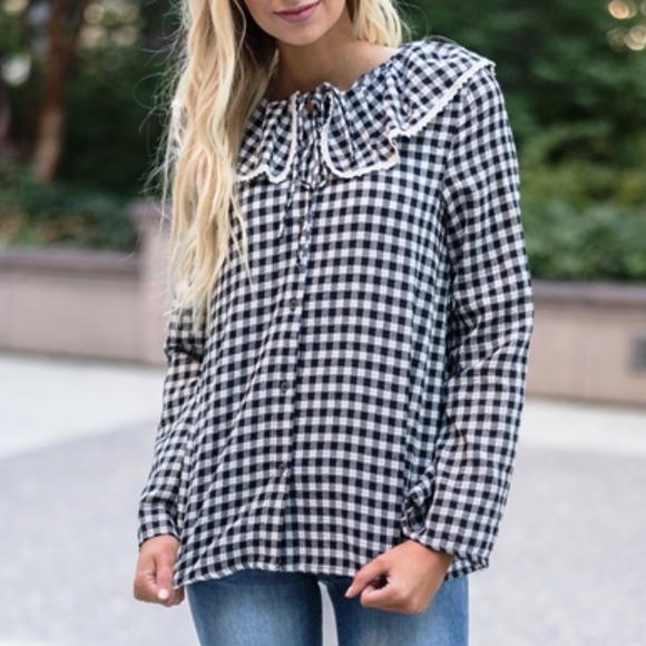 Gingham Ruffle Top - Picture 2 of 3